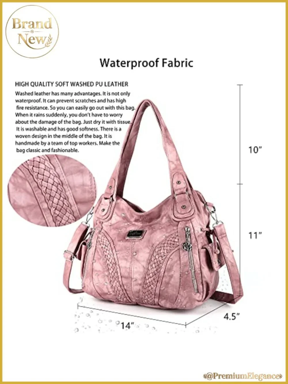 Women's Fashion Tote Bag Shoulder Bag Top Handle Satchel Purse Washed Synthetic